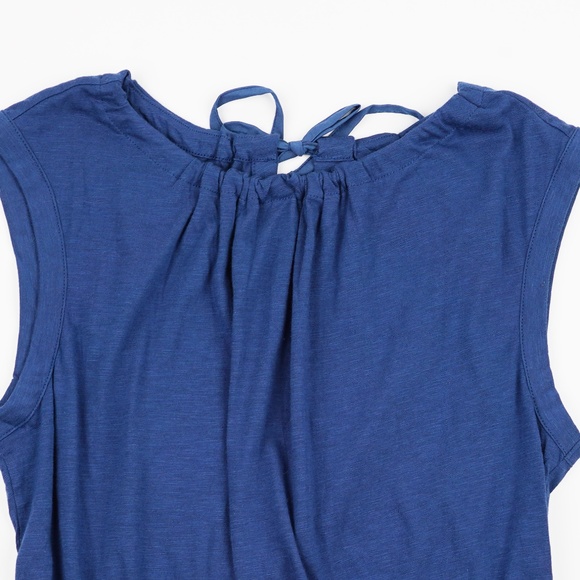 New BANANA REPUBLIC Size M Malibu Tie Back Slub Tank in Blue - Picture 4 of 5
